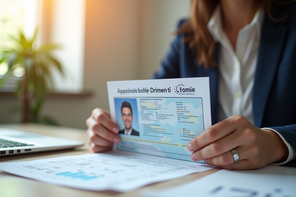 Personne tenant un formulaire de demande de permis en France