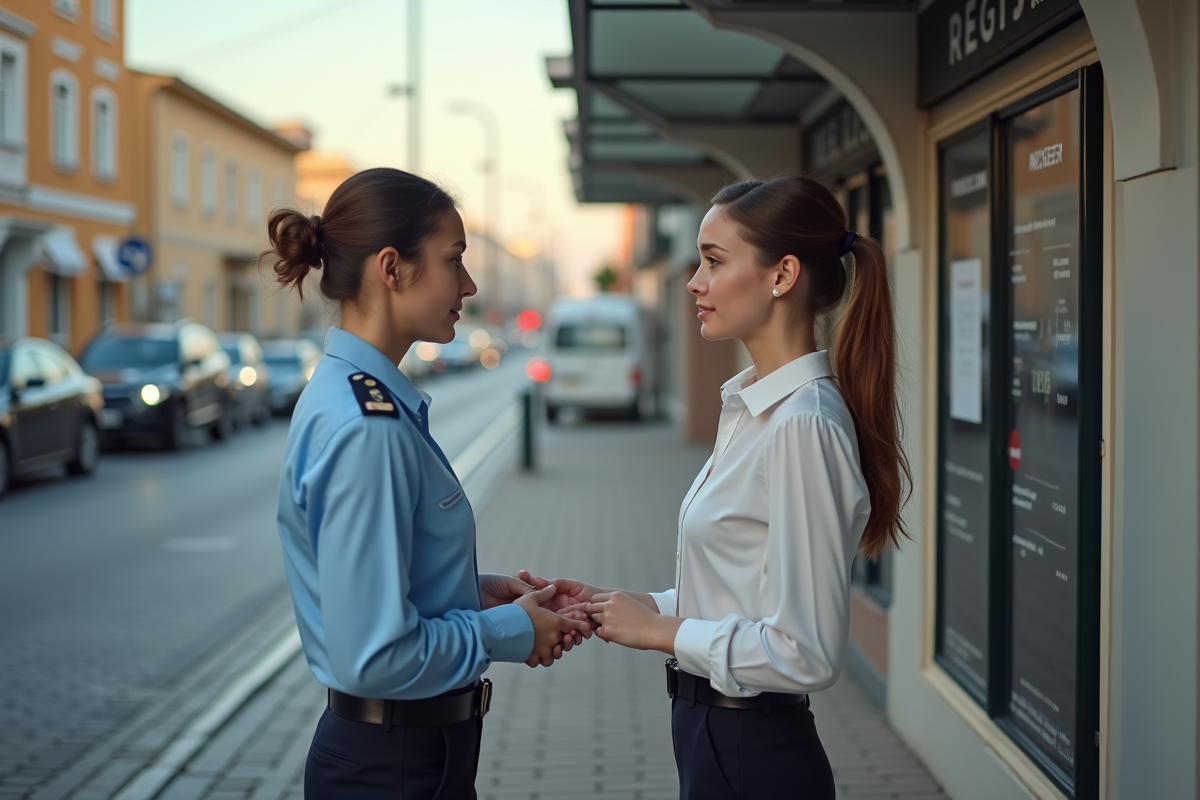 Jeune femme consultat un kiosque d