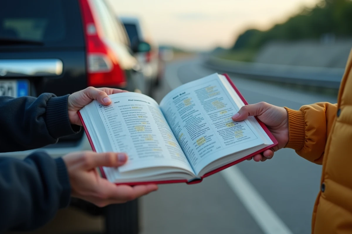 Deux mains tenant un guide des plaques d